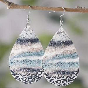 Water drop PU Leather earrings